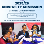 Trinity University Yaba – BSc. Mass Communication Admission 2025/26 | Apply Now