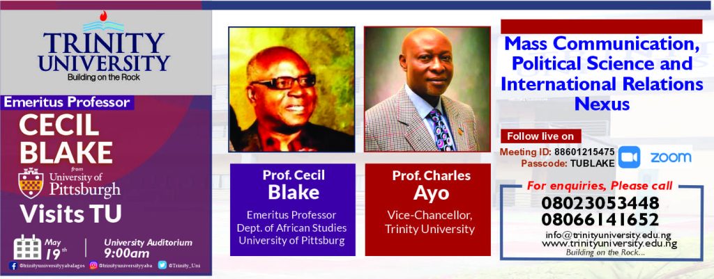 Prof. Cecil Blake visits TU