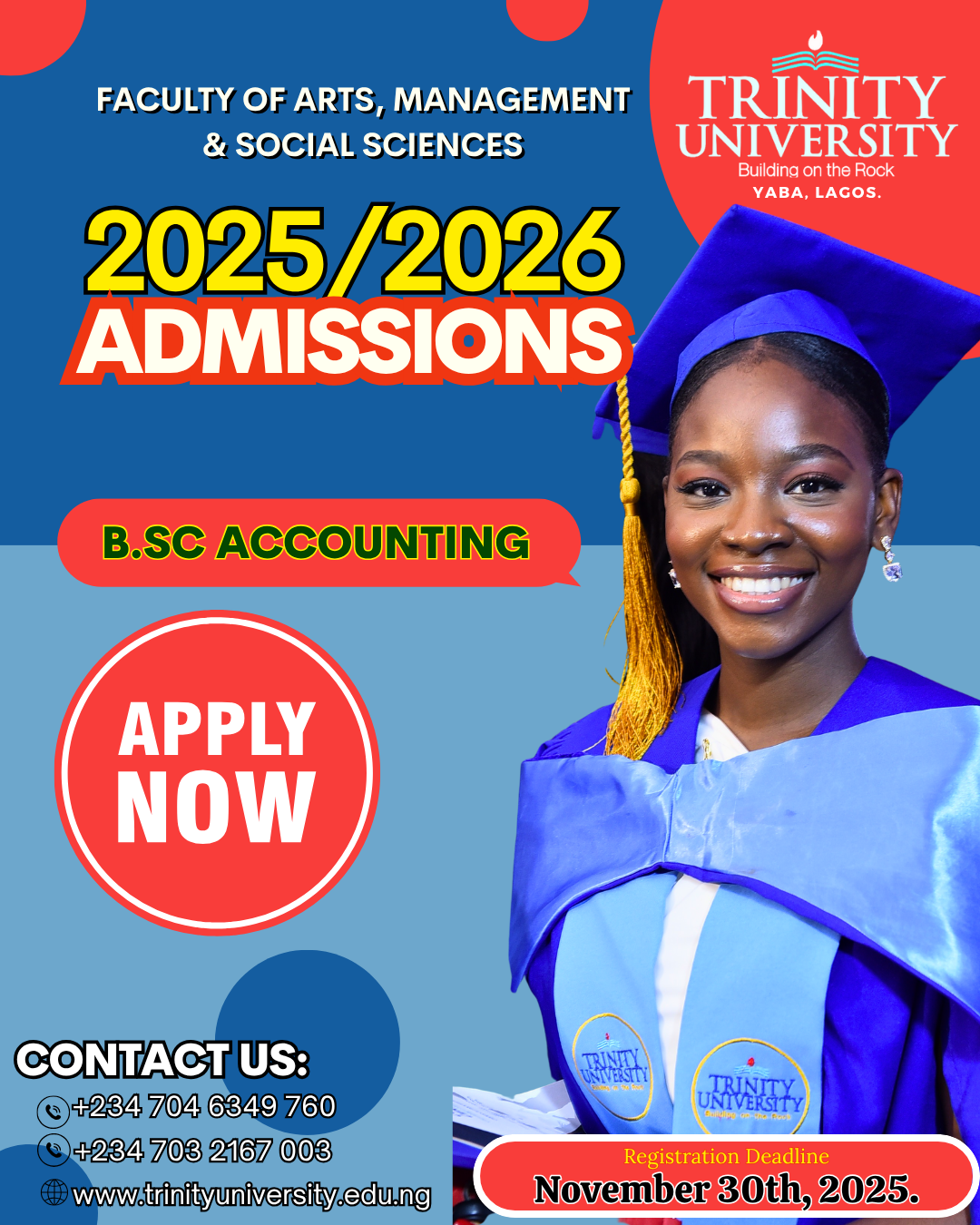 Trinity University Yaba - BSc Accounting Admission 2025/26 | Apply Now ...