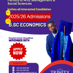 Trinity University Yaba – BSc. Economics Admission 2025/26 | Apply Now