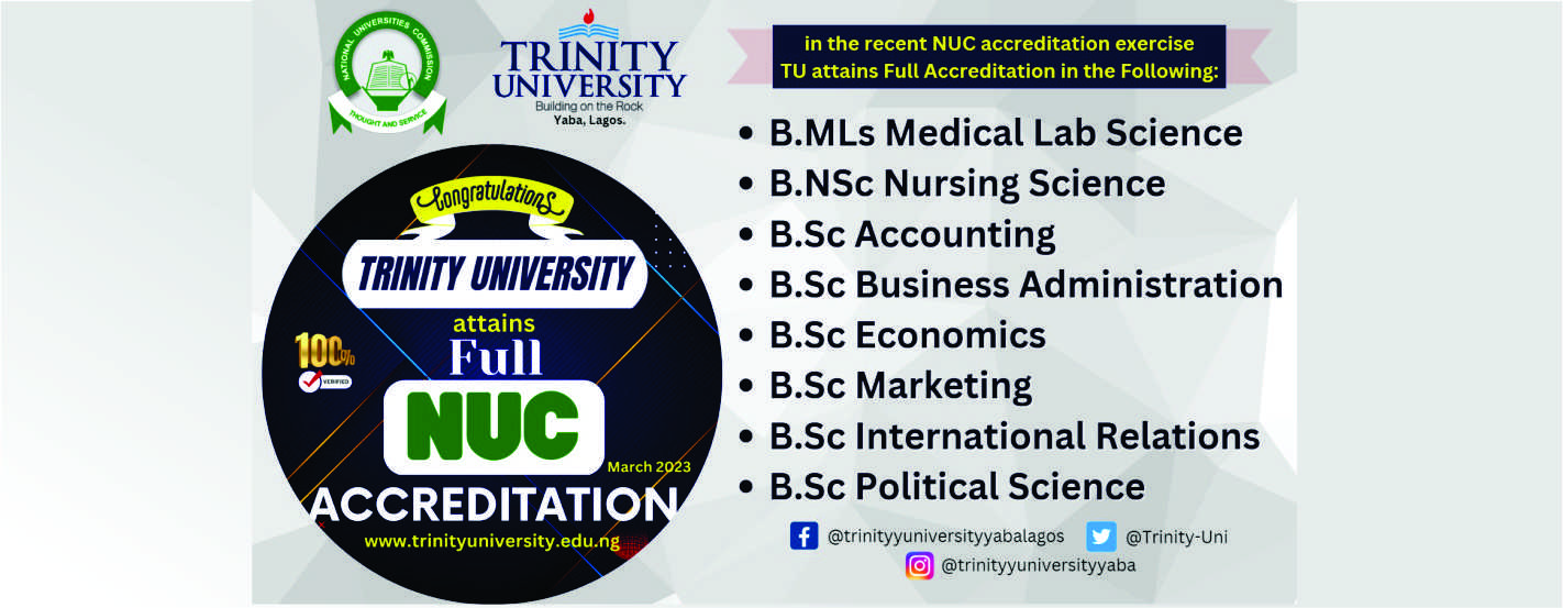 Trinity University attains full NUC Accreditation